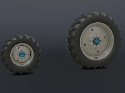 Complete set of wheels for MTZ 82 tractor Free low-poly 3D model