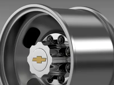 Chevrolet Silverado 3500HD 2008 rear rim 3D model