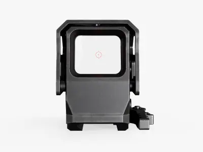 Solar Powered Red Dot Sight Low-poly 3D model