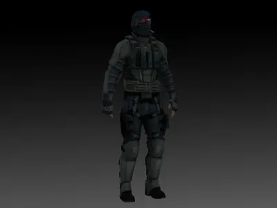 Kestrel Splinter Cell Conviction 3D Model High-Quality Rigged Free low-poly 3D model