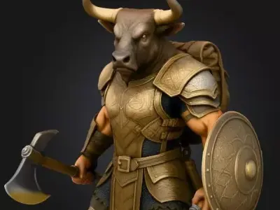 Armored Minotaur Hercule Bull Warrior  3D model