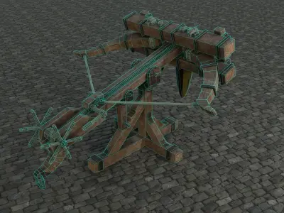 Medieval Ballista low-poly PBR Low-poly 3D model