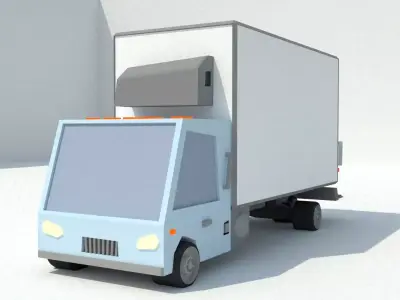 Low-Poly Box Truck Low-poly 3D model