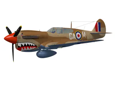 Curtiss P-40M kittyhawk 3D model