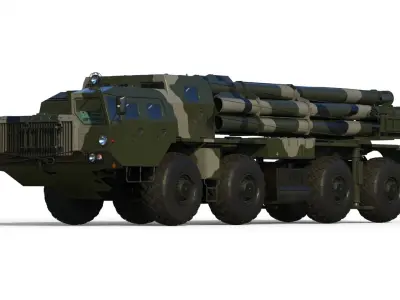 BM-30 Smerch 9A52 Tornado-S 9A54 3D model