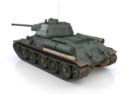 OT-34-76 - Soviet Flamethrower Tank - 100 3D model