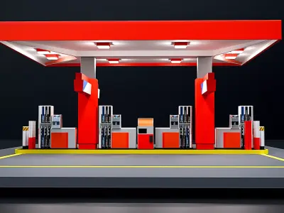 Fuel Station Free 3D model