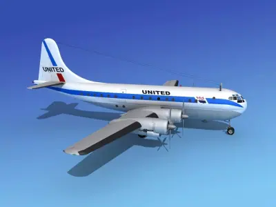 Boeing 377 United Airlines 2 3D model