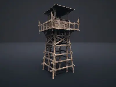 SCOUT WATCHTOWER TOWER FORT FORTRESS CASTLE WALLS AAA NEXTGEN Low-poly 3D model