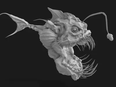 AnglerFish HighPoly fish head 3D model