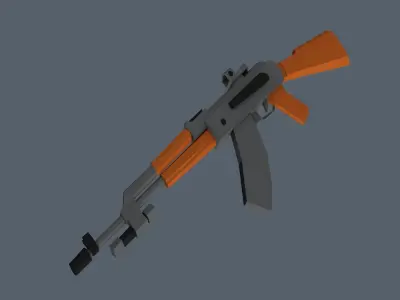 AK47 GUN Low-poly 3D model