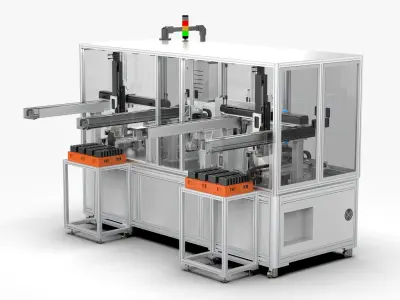 Automatic Battery Tray Loading and Unloading Coating Machine 3D model