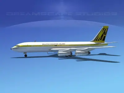 Boeing 707 Malaysia-Singapore Airlines 3D model