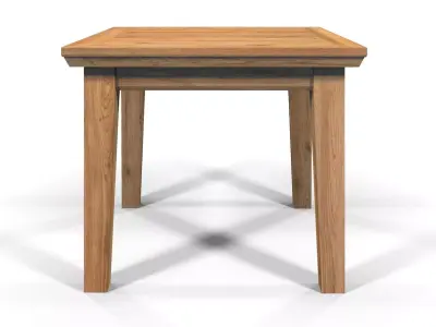 Country Square Dining Table 90 cm 35 inch Solid Natural Oak Free 3D model
