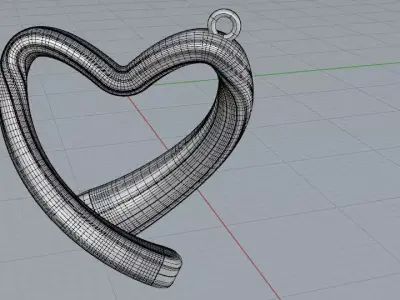 Ciondolo cuore flow Free 3D model