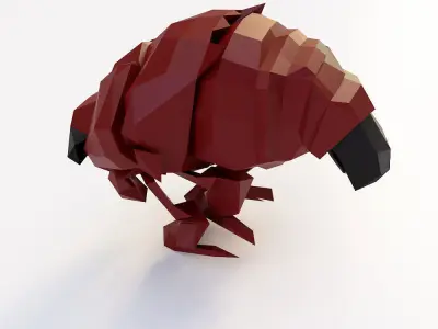 Flea 3d model polygonal creature Low-poly 3D model