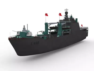L402 BAYRAKTAR AMPHIBIOUS LANDING CRAFT TANK Low-poly 3D model