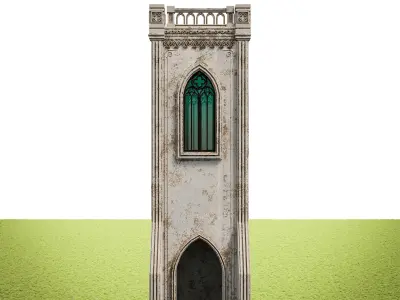 GOTHIC CASTLE BUILDING 19 Low-poly 3D model