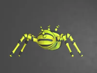 haxara cartoon bee with stripes 3D model