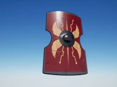 Roman Scutum Shield Low-poly 3D model