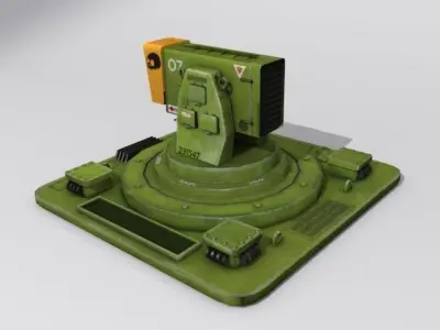 Sci fi missile launcher real time model Low-poly 3D model