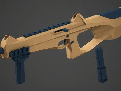 Stylized Beretta MX-4 SMG Low Poly Mobile Ready Low-poly 3D model