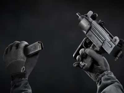 AAA Micro Uzi Game Ready PBR  Low-poly 3D model