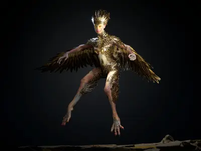 Harpy Low-poly 3D model