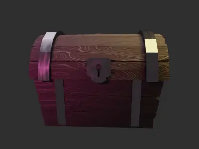 Treasure chest 2 Low-poly 3D model