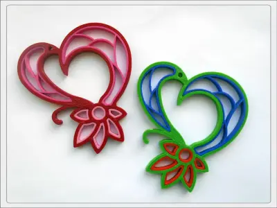 Quilling heart Free 3D print model