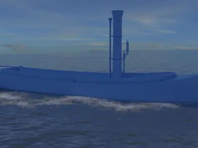 Steam Lifeboat Low-poly 3D model