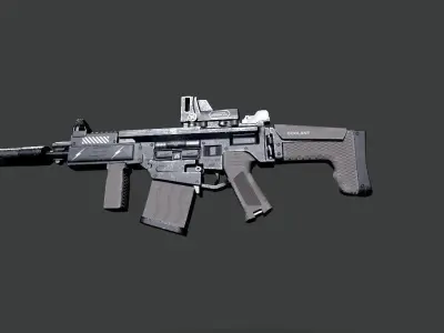 Assault rifle Free low-poly 3D model