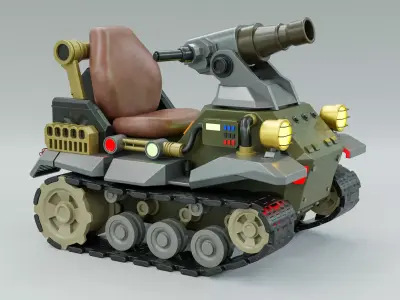 Kiddie Ride Tank 006 Low-poly 3D model