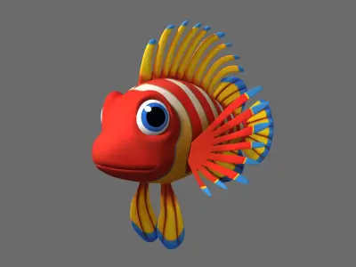 Cartoon Fish04 Rigged 3D model