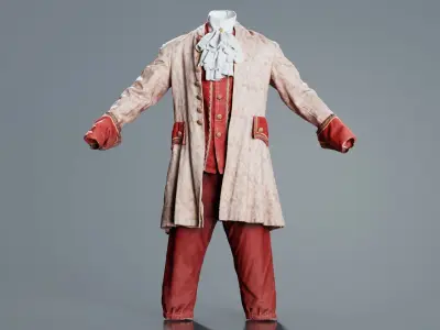 Leaf Decorated Historic Costume Low-poly 3D model