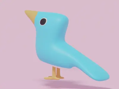 Cartoon Cute Bird 3D model