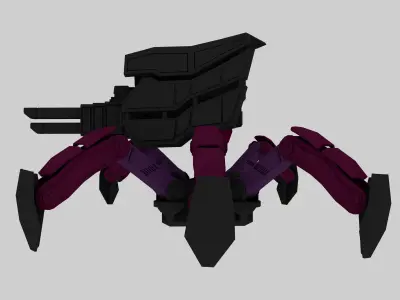 Mech Spider RIGGED Low-poly 3D model