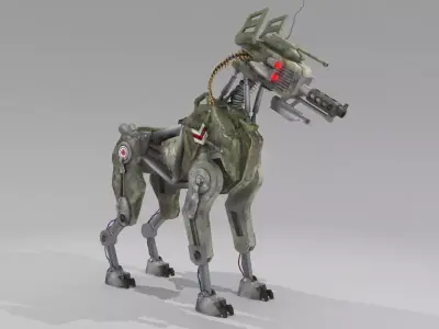 DOG 51 Military Robot Free low-poly 3D model