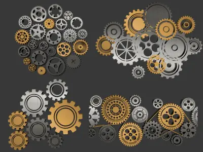 Industrial wind gear Low-poly 3D model