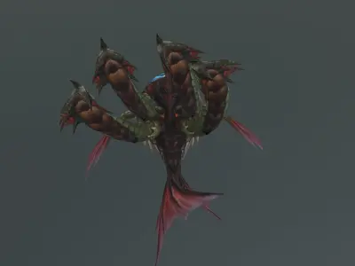 Monster Fish Dragon Low-poly 3D model