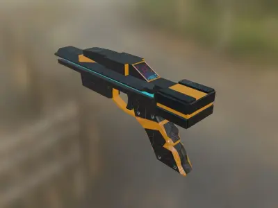 Sci-Fi Gun Low-poly model Low-poly 3D model