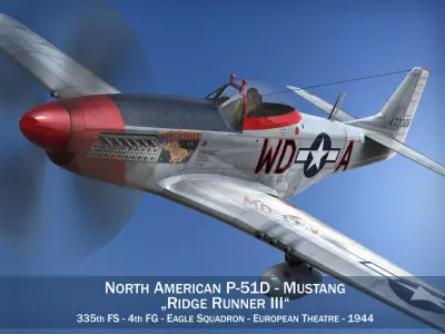 North American P-51D - Ridge Runner III 3D model
