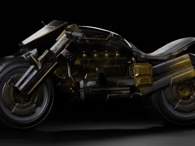 Futuristic Muscle Motorcycle - Andromeda Bike Low-poly 3D model