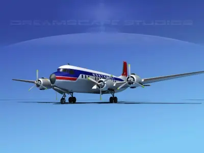 Douglas DC-7B Northwest Airlines 3D model