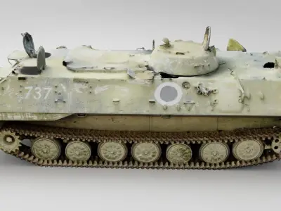 russian MT-LB destroyed by Ukrainian army 3D model