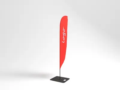 Beach Flag Medium 3D model