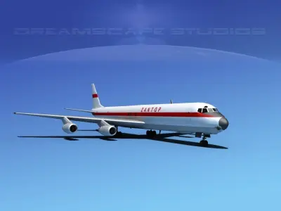 Douglas DC-8-63F Zantop 3D model