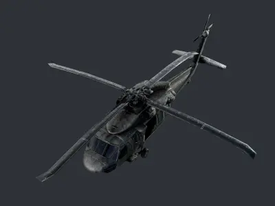 GAME READY Sikorsky UH60 Black Hawk Helicopter 02 Low-poly 3D model