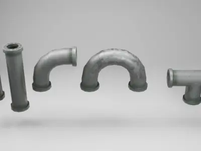Water Pipe lowpoy game-ready model Low-poly 3D model