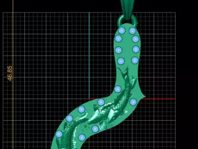 Elegant Fish Pendant 3D Printable Model 3D print model